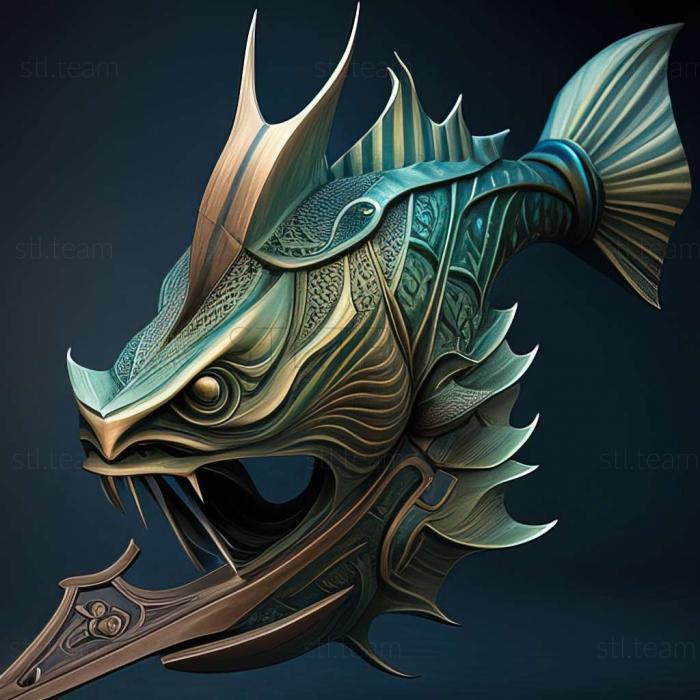 3D model Green swordsman fish (STL)